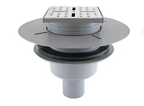 Bonde de douche centrale verticale gris Galedo Showerplate