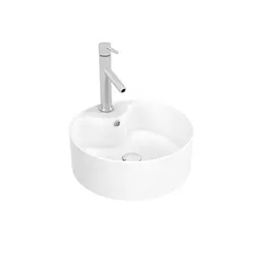 Vasque à poser rectangulaire en céramique blanche, diamètre 41 x H.14,5 cm, Galedo Fjord