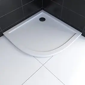 Receveur de douche quart de cercle extra-plat 90 x 90 cm, blanc, Galedo Pure 2