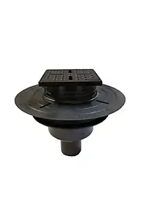 Bonde carrée pour receveur de douche, 105mm, sortie verticale Ø50mm, noir, Galedo Showerplate
