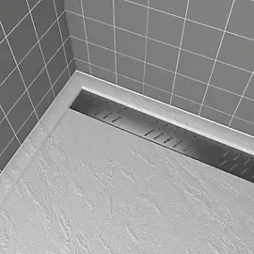 Grille d'évacuation l.79,5 cm pour receveur de douche Pedra et Pure 2, gun metal, Galedo