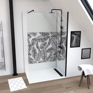 Receveur acrylique extra-plat 80 x 120 cm surface antidérapante avec grille alu noir