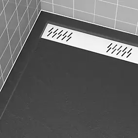 Grille d'évacuation l.79,5 cm pour receveur de douche Pedra et Pure 2, blanc, Galedo