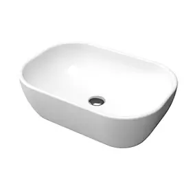 Vasque à poser rectangulaire en céramique blanche, l.46 x H.13,5 x P.33 cm, Galedo Bowl