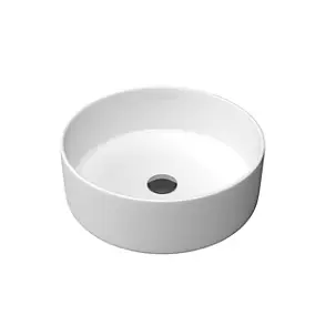 Vasque à poser ronde en céramique noire, Ø36 x H.12 cm, Galedo Round