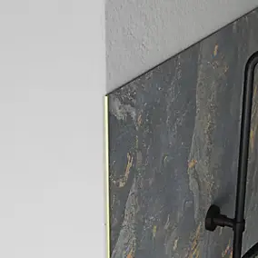 2 profilés de finition pour panneaux muraux H.210, aluminium, doré, Galedo
