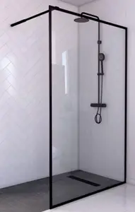 Paroi de douche walk-in 100 cm "Cadre noir"