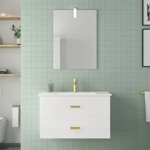 ENSEMBLE MEUBLE L.80CM BLANC DORE SUNNY
