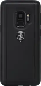 Ferrari Heritage Portofino Coque en cuir véritable pour Samsung Galaxy S9, Noir