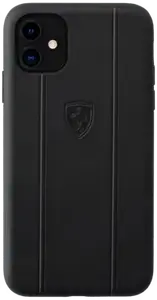 Coque Ferrari Off Track en cuir véritable pour Apple iPhone 11 Pro, Noir