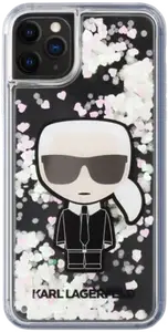 Coque Karl Lagerfeld irisée et scintillante dans le noir pour Apple iPhone 11 Pro Max, Noir