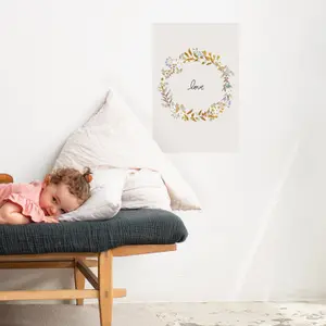 Grande affiche couronne de fleurs Love Liv (60 x 40 cm)