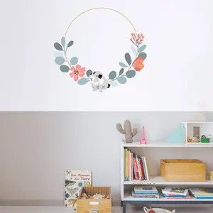 Sticker Grande couronne fleur Jill (80 x 80 cm)