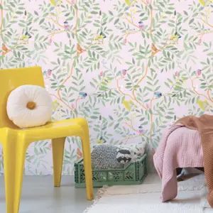 Papier peint intissé Roseraie rose