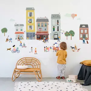 Sticker mural géant Mon Village