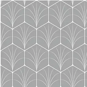 Crédence de cuisine auto-adhésive Caméléo motif oasis gris clair l. 200 cm x H. 40 cm x ép. 0,2 mm