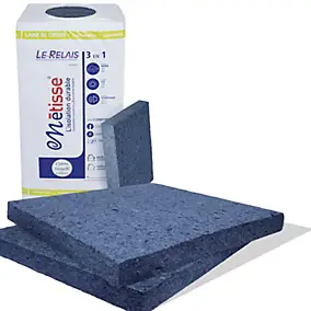 Panneau laine de coton Metisse - 0,6 x 1,2 m ép.200 mm R. 5,1 m²K/W