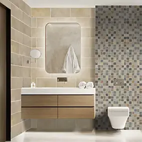 Travertin mural en pierre naturelle beige mat L. 40,6 x l. 20,3 cm x ép. 1 cm Casa Linea