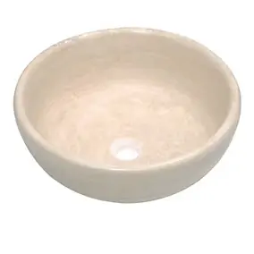 Vasque à poser ronde en pierre naturelle ivoire Casa Linea Travertin