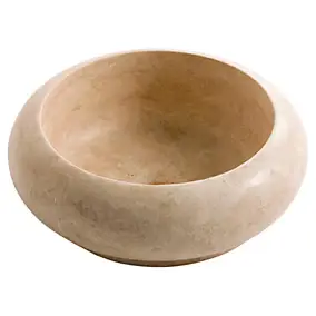 Vasque à poser ronde en travertin, l.40,6 x H.15 cm, Casa Linéa Carla
