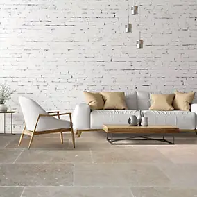Travertin sol et mur intérieur L.91,5 x l.61 cm x ép.12 mm, Travertino