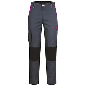 Pantalon de travail femme Fashion Sécurité Pep's gris/violette Taille 34 (XS)