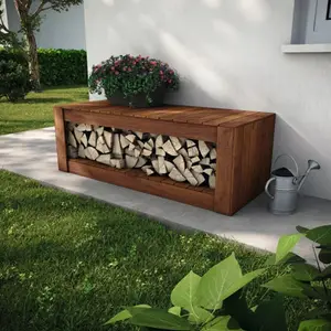 Banc de jardin + range bûches