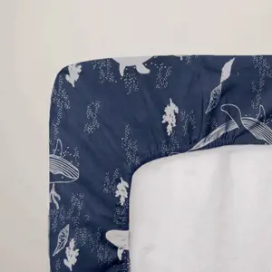 Drap housse Whales (60 x 120 cm)