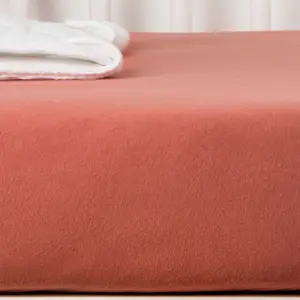 Drap housse en coton bio Terracotta (60 x 120 cm)