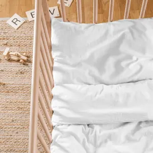 Taie d'oreiller satin de coton bio Blanc craie (40 x 60 cm)