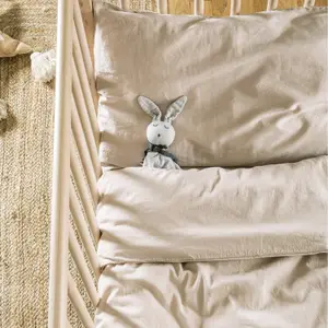 Housse de couette satin de coton bio Lin (100 x 140 cm)