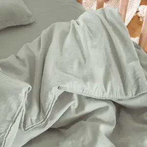 Housse de couette satin de coton bio Tilleul (100 x 140 cm)