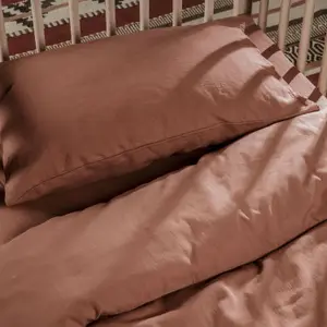 Taie d'oreiller pur coton Terracotta (40 x 60 cm)