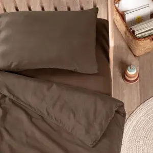 Housse de couette Satin Brun (100 x 140 cm)