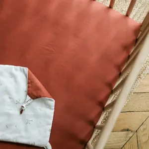 Drap housse pur coton Terracotta (60 x 120 cm)