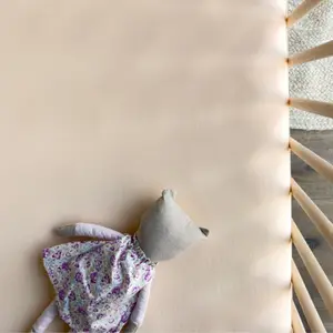Drap housse pur coton Rose nude (60 x 120 cm)