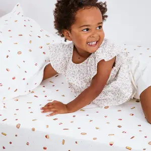 Drap housse en coton bio Gourmandises (80 x 160 cm)