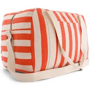 Sac à langer Raphaël rayé Greige-Tomato