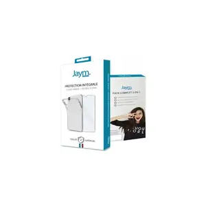 JAYM - Pack Intégral Coque + Verre pour Apple iPhone 12 Mini (5.4) - Coque Souple Transparente et Résistante + Verre de protection renforcé - Plat 2.5D