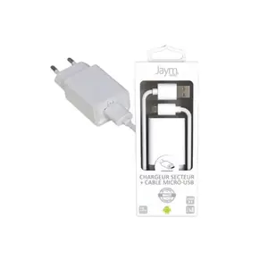 Pack Chargeur Secteur 1 USB 2.4A - 1,5 mètres + Câble USB vers USB-C S - Collection POP - Blanc