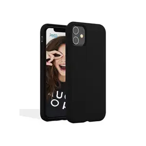 JAYM - Coque Silicone Premium Noire pour Apple iPhone 13 Mini -100% Silicone et Microfibre - Renforcée et Ultra Doux