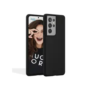 JAYM - Coque Silicone Premium Noire pour Samsung Galaxy S22 Ultra -100% Silicone et Microfibre - Renforcée et Ultra Doux