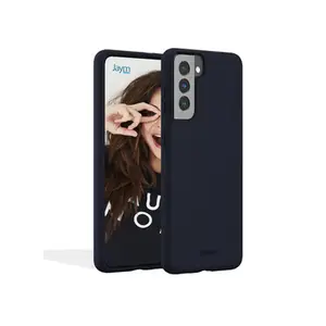 JAYM - Coque Silicone Premium Bleue pour Samsung Galaxy S22 -100% Silicone et Microfibre - Renforcée et Ultra Doux