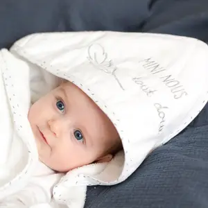 Cape de bain + gant Mini nous tout doux (70 x 70 cm)