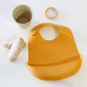 Bavoir en silicone Moutarde