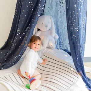 Ciel de lit bleu marine (260 cm)