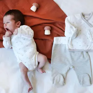Kit de naissance Gris chiné 3 pièces (3 mois)