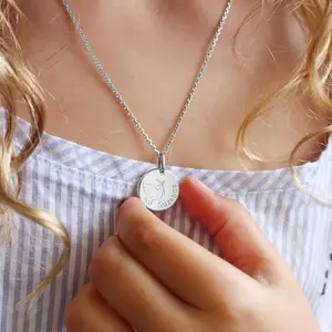 Collier chaîne dessin Colombe personnalisable (argent 925°)