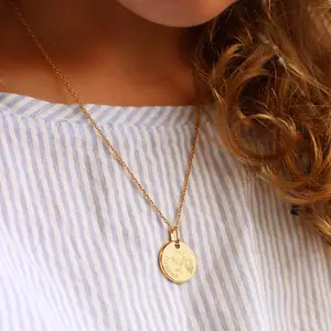 Collier chaîne dessin Ange personnalisable (plaqué or)
