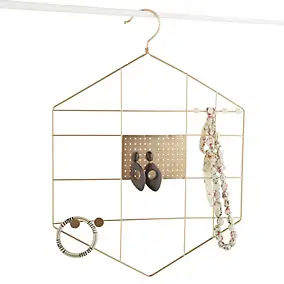 Cintre porte-bijoux et accessoires en métal Box & Beyond doré